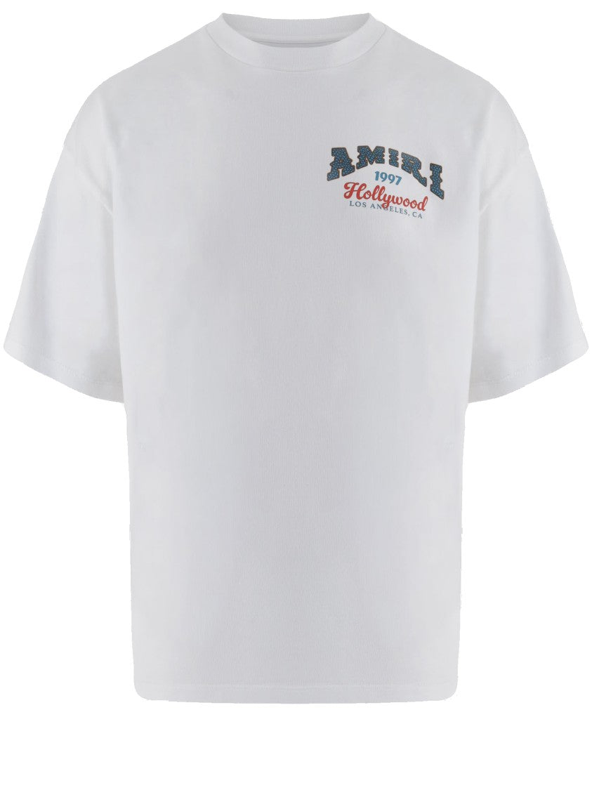 Amiri White Logo Printed Cotton T-Shirt
