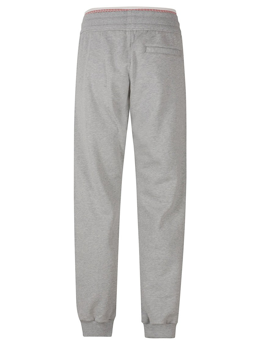 Versace Relaxed Fit Cotton Trousers With Ribbed Cuffs