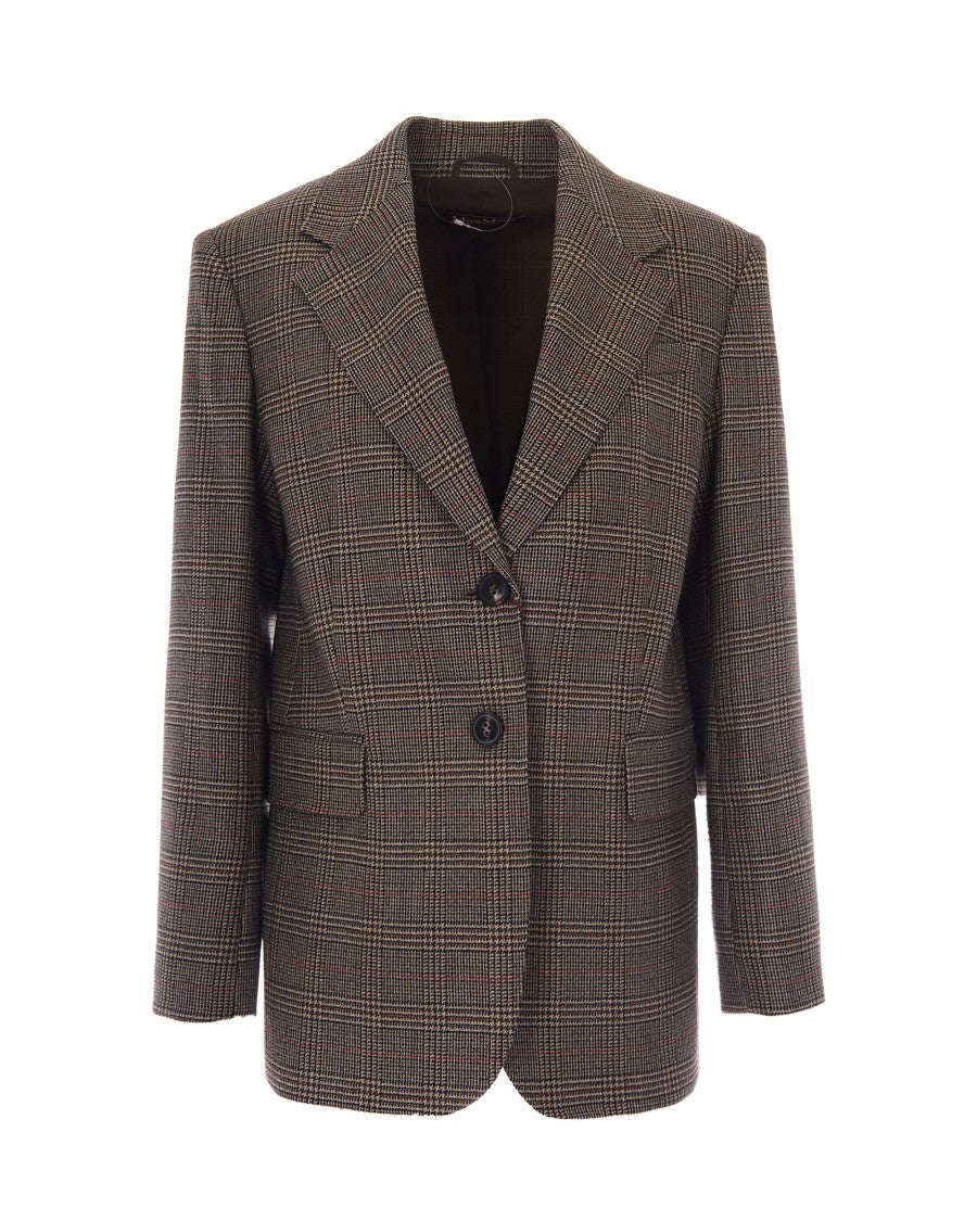 Max Mara Blazer In Heavy Batavia Wool With Pied-De-Poule Pattern