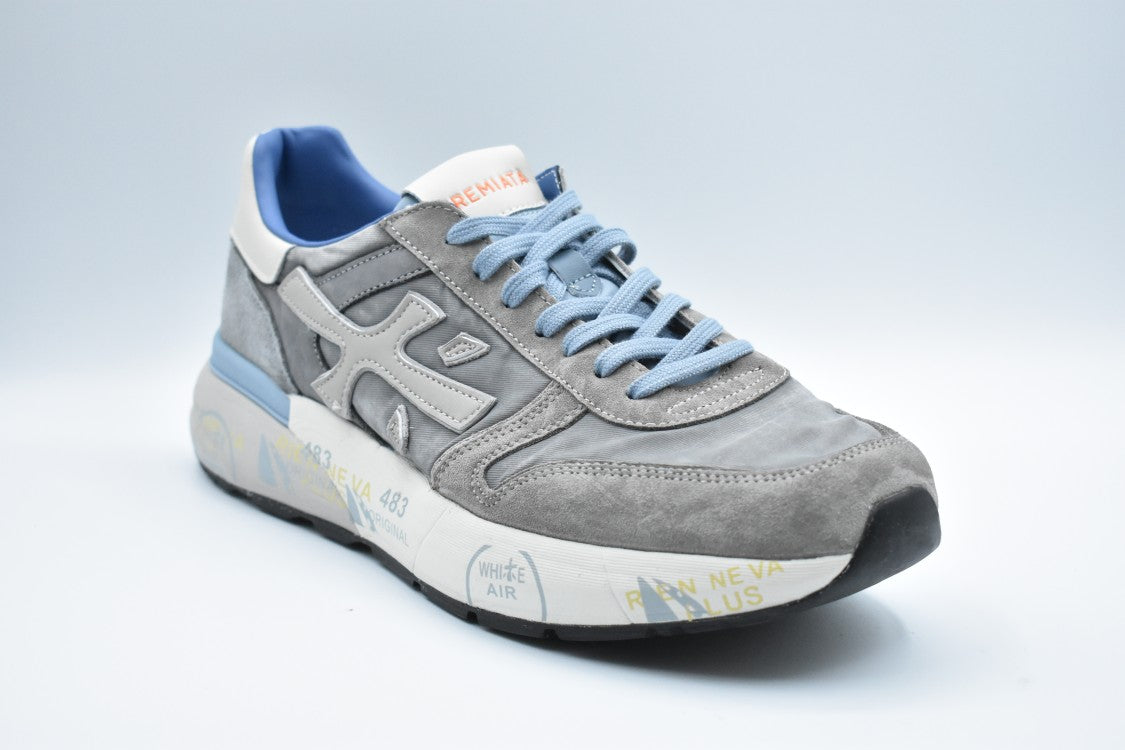 Premiata Low Sneakers In Grigio Azzurro