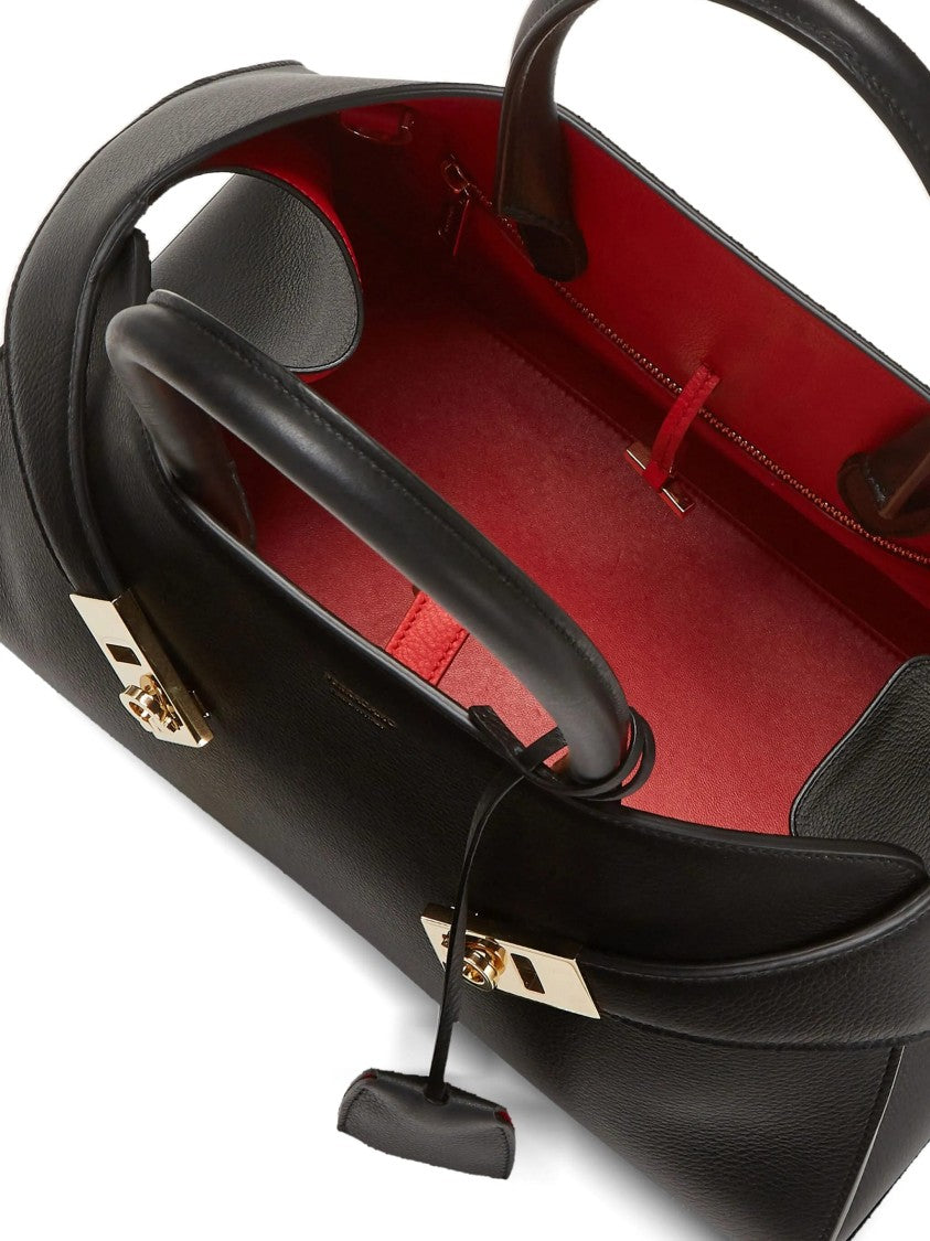 Salvatore Ferragamo Leather Hug Th S Structured Shoulder Bag