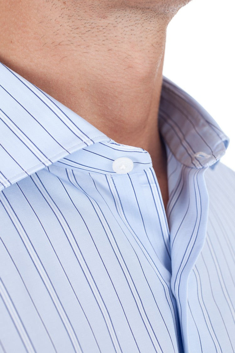 Finamore Striped Poplin Tailored Shirt Milano Line