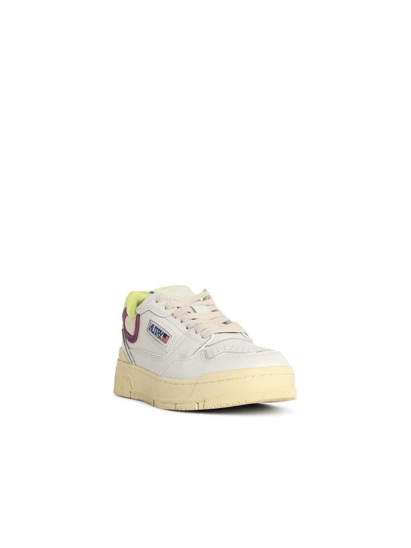 Autry 'Clc Low' White Leather Blend Sneakers
