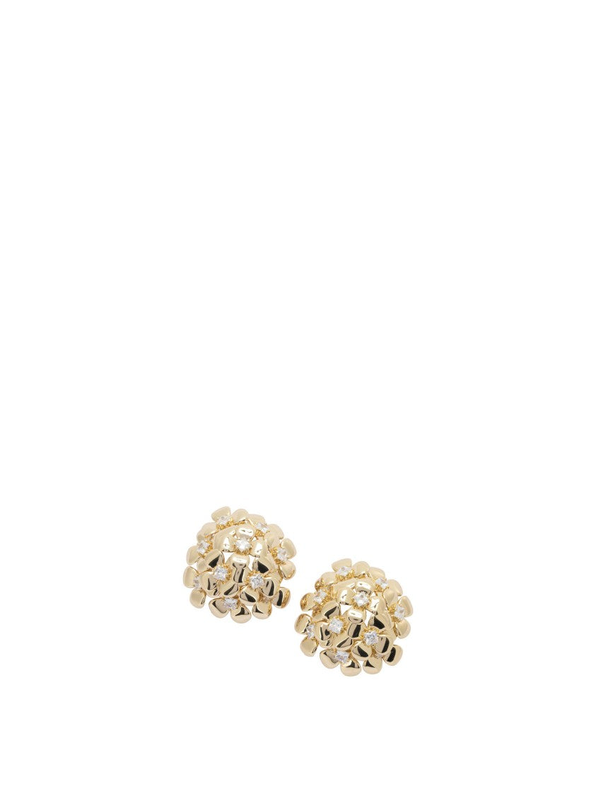 Self-Portrait Earrings With Golden Flowers