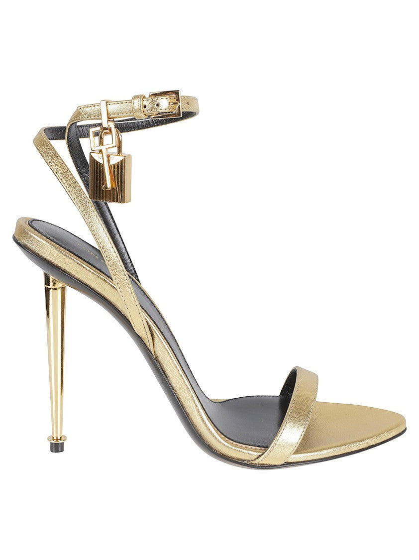 Tom Ford Open-Toe Sandals With Stiletto Heel And Gold Accents