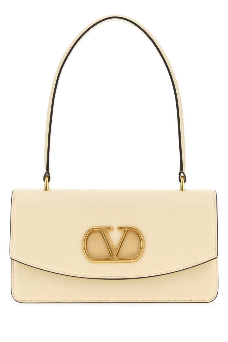Valentino Garavani Ivory Leather Vain Shoulder Bag