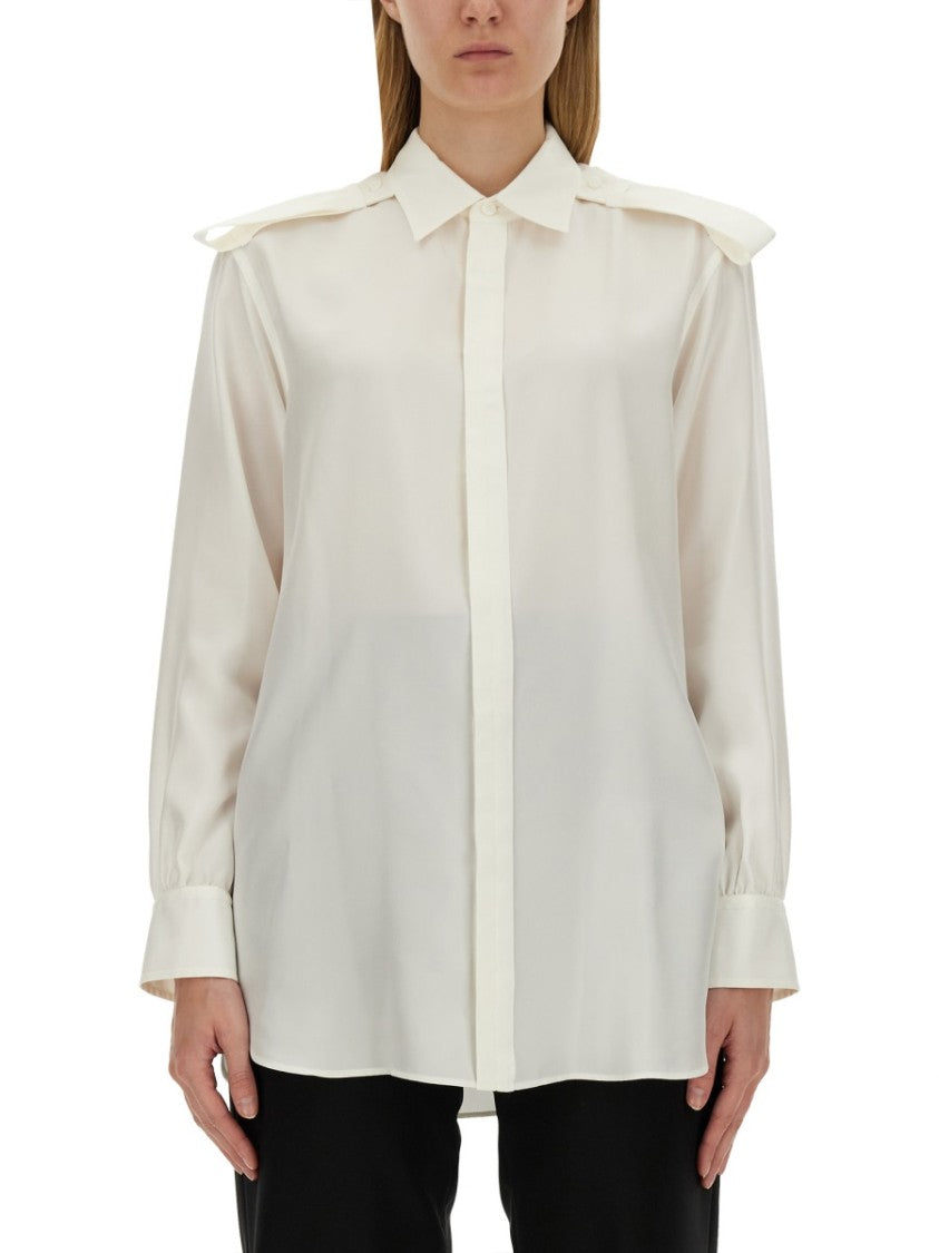 Burberry White Mulberry Silk Shirt