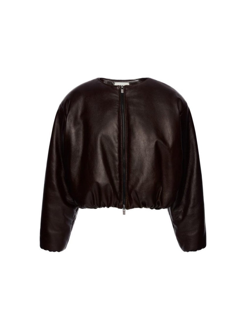 Magda Butrym Collarless Jacket Burgundy