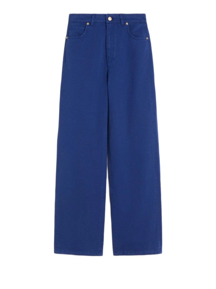 Max Mara Cotton Lino Drill Straight Trousers