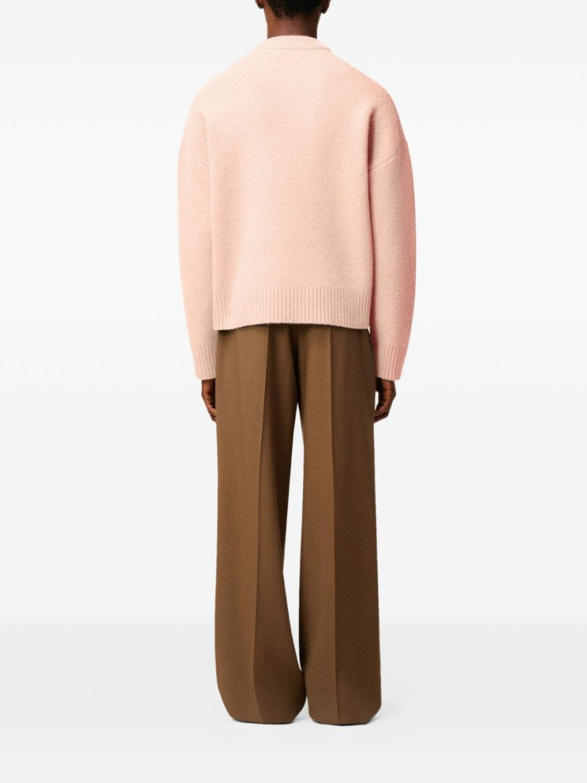 Ami Alpaca And Wool Sweater With Logo