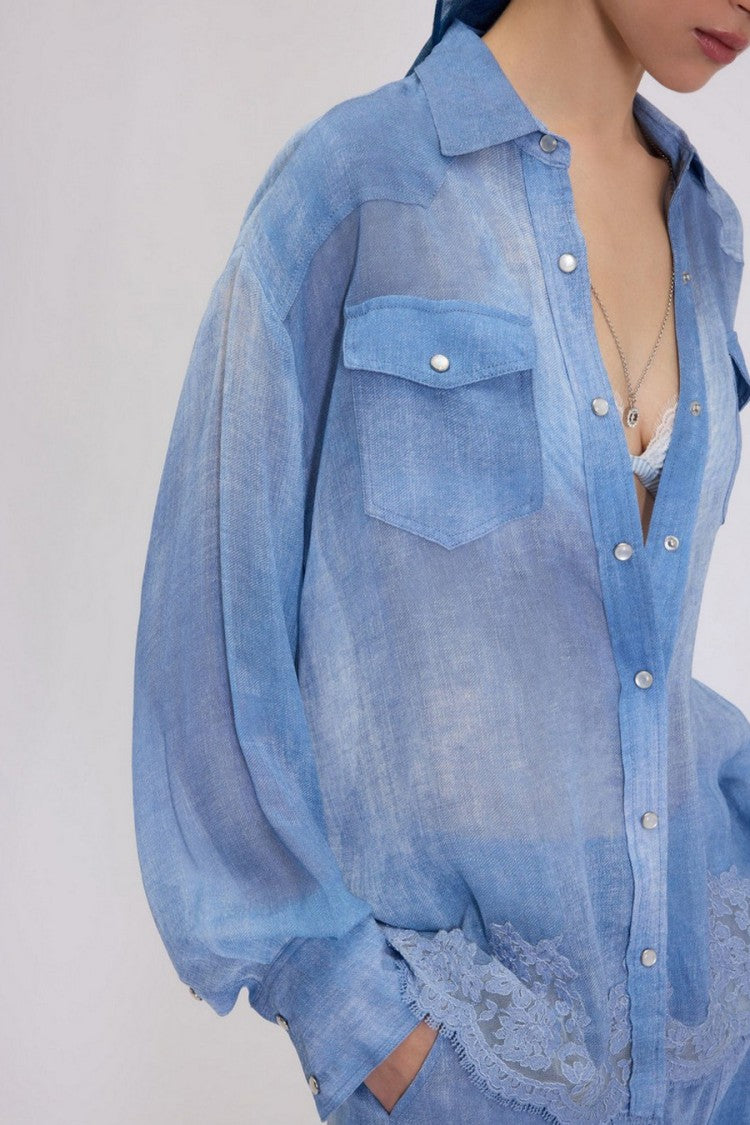 Ermanno Denim Cotton Shirt
