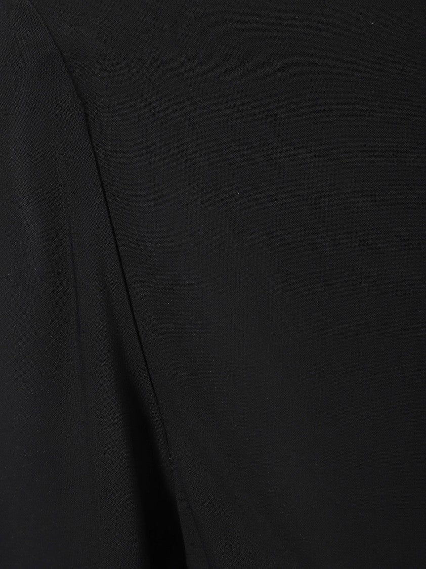 Alberto Biani Black High-Collar Stretch Viscose Short Shirt