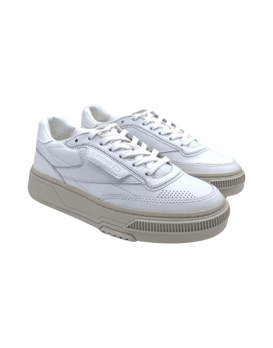 Reebok Minimalist White Leather Sneakers With Sole