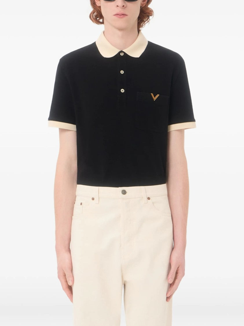 Valentino Polo Jersey Vgold Short-Sleeve Polo