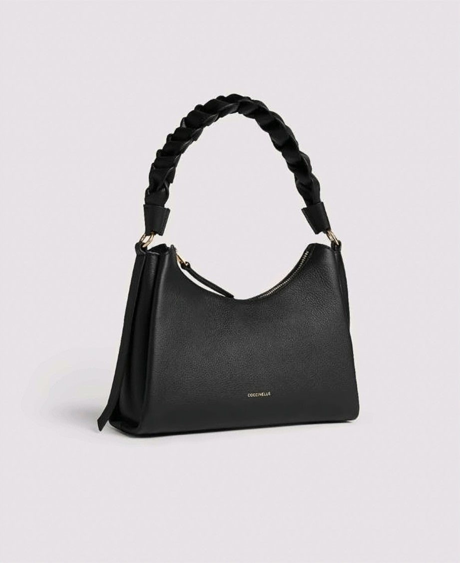 Coccinelle Shoulder Bag In Double Leather With Braided Handle