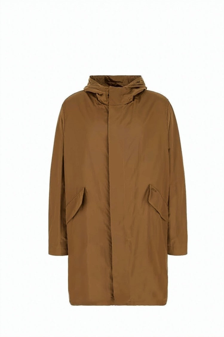 Dior Relaxed Fit Brown Hooded Dior Jacket With Concealed Closure