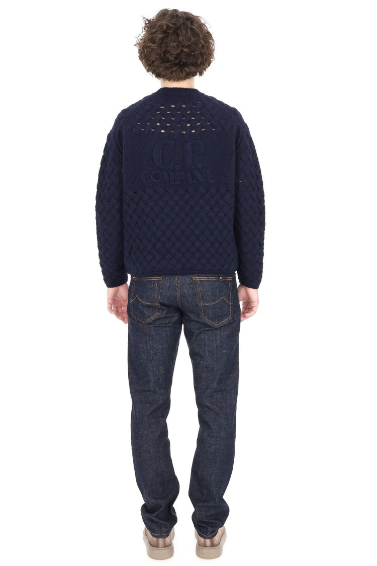 C.P. Company Textured Open-Weave Lambswool Sweater