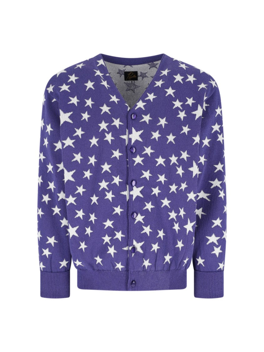 Needles V-Neck Cardigan With Stars – Purple