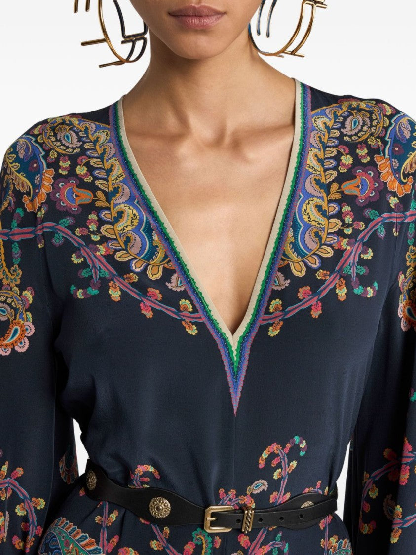 Etro Silk Mini Dress With Paisley Print