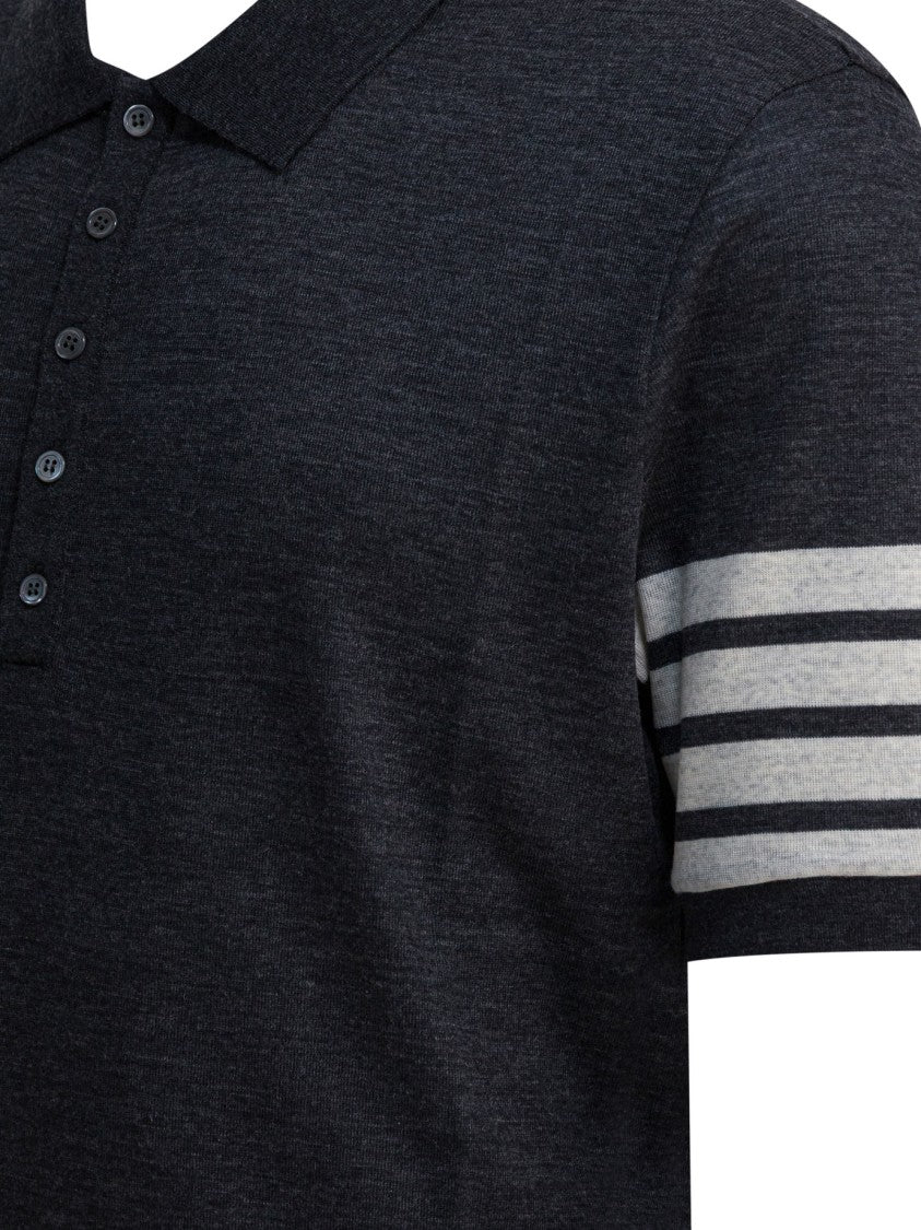 Thom Browne "4-Bar" Wool Polo Shirt