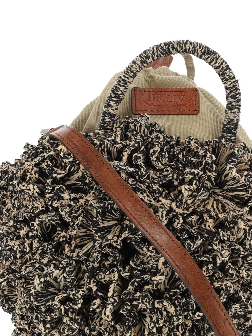 Ibeliv Coral Tiga Textured Raffia Tote Bag