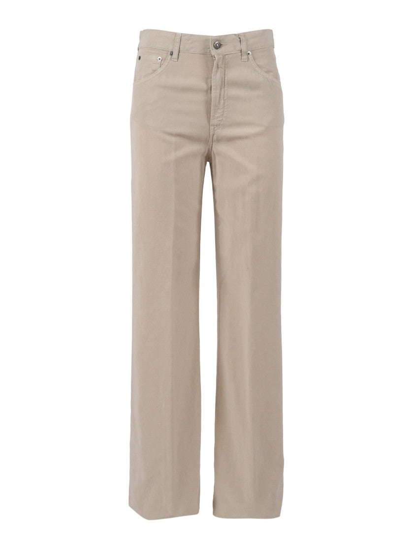 Dondup Straight Leg Mid Rise Straight-Leg Pants