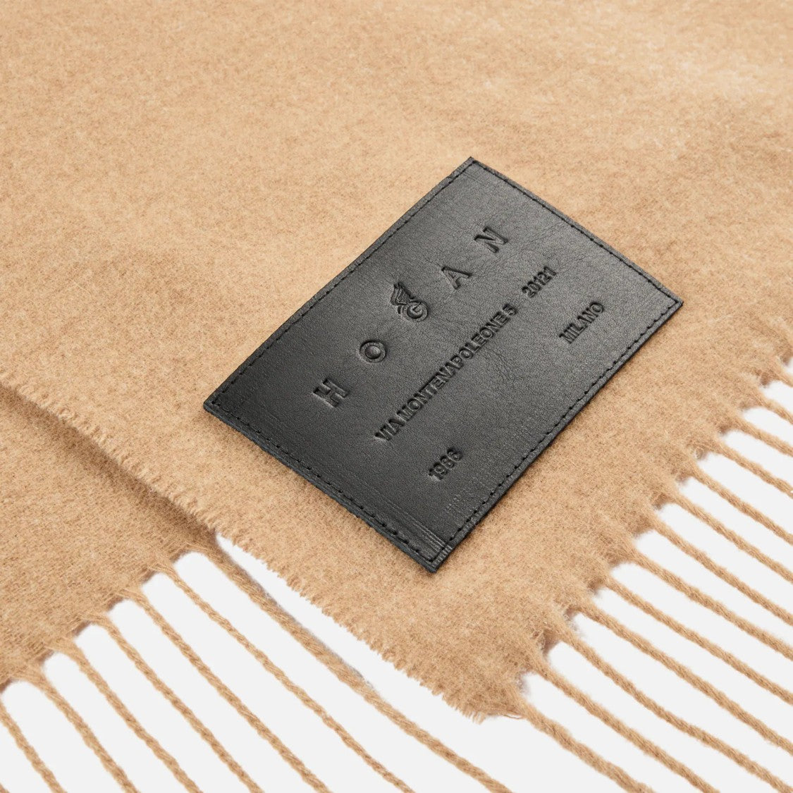 Hogan Fringed Brown Scarf Crafted