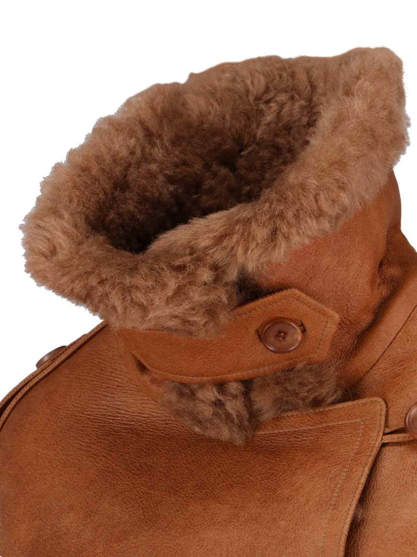 Chloé Cropped Leather Jacket – Brown