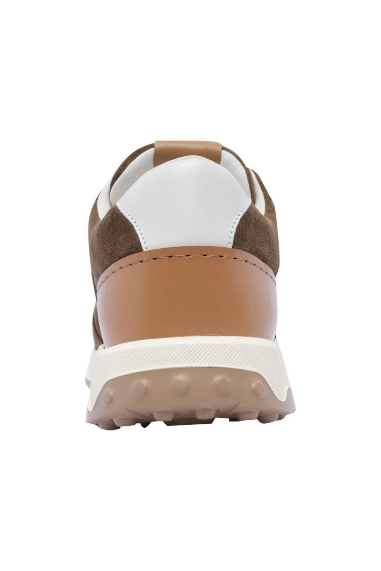 Tod's Brown Colorblock Lug Sole Leather Running Sneakers