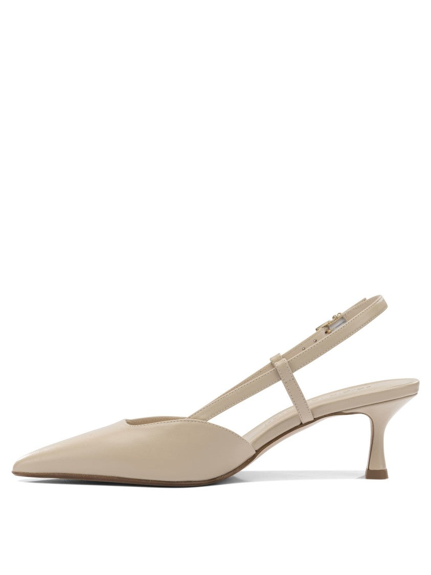 Sergio Levantesi Pointed Toe Heeled Pumps With Slingback Strap And Kitten Heel
