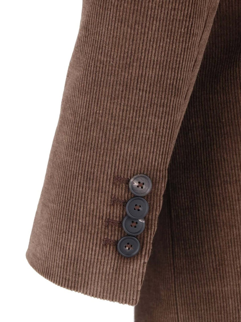 Tagliatore J-Jasmine Brown Corduroy Double-Breasted Blazer