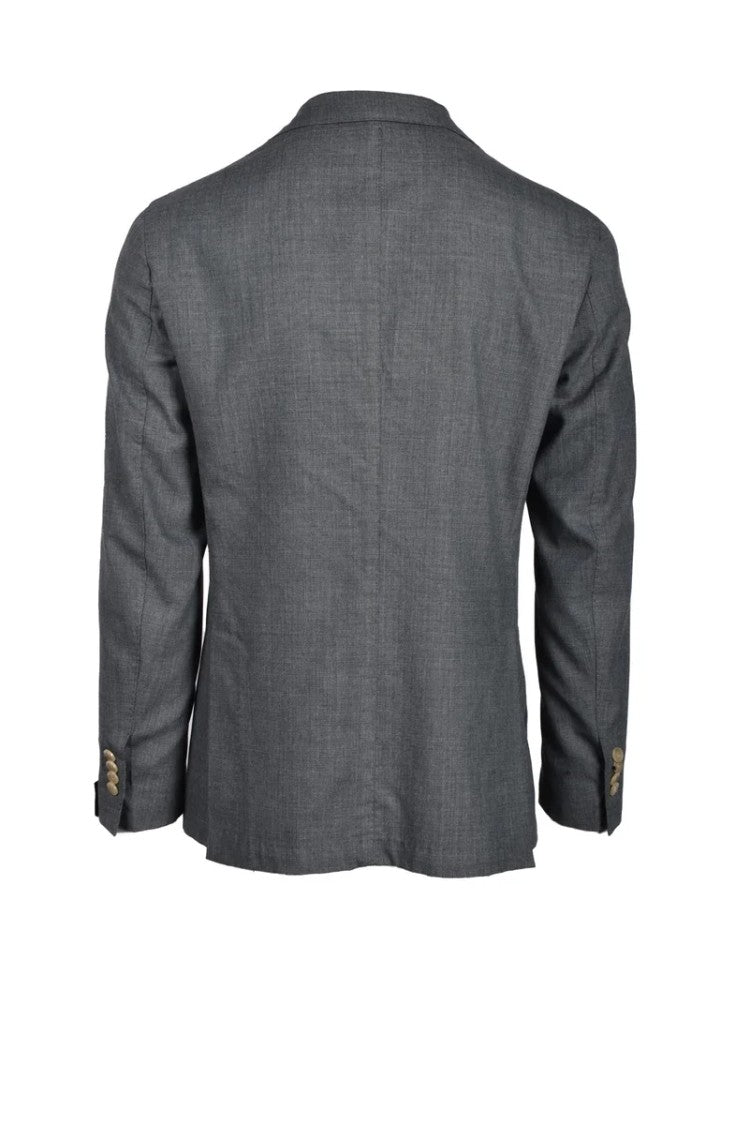 Di Pietro Sartoria Tailored Two-Button Blazer In Textured Virgin Wool Blend