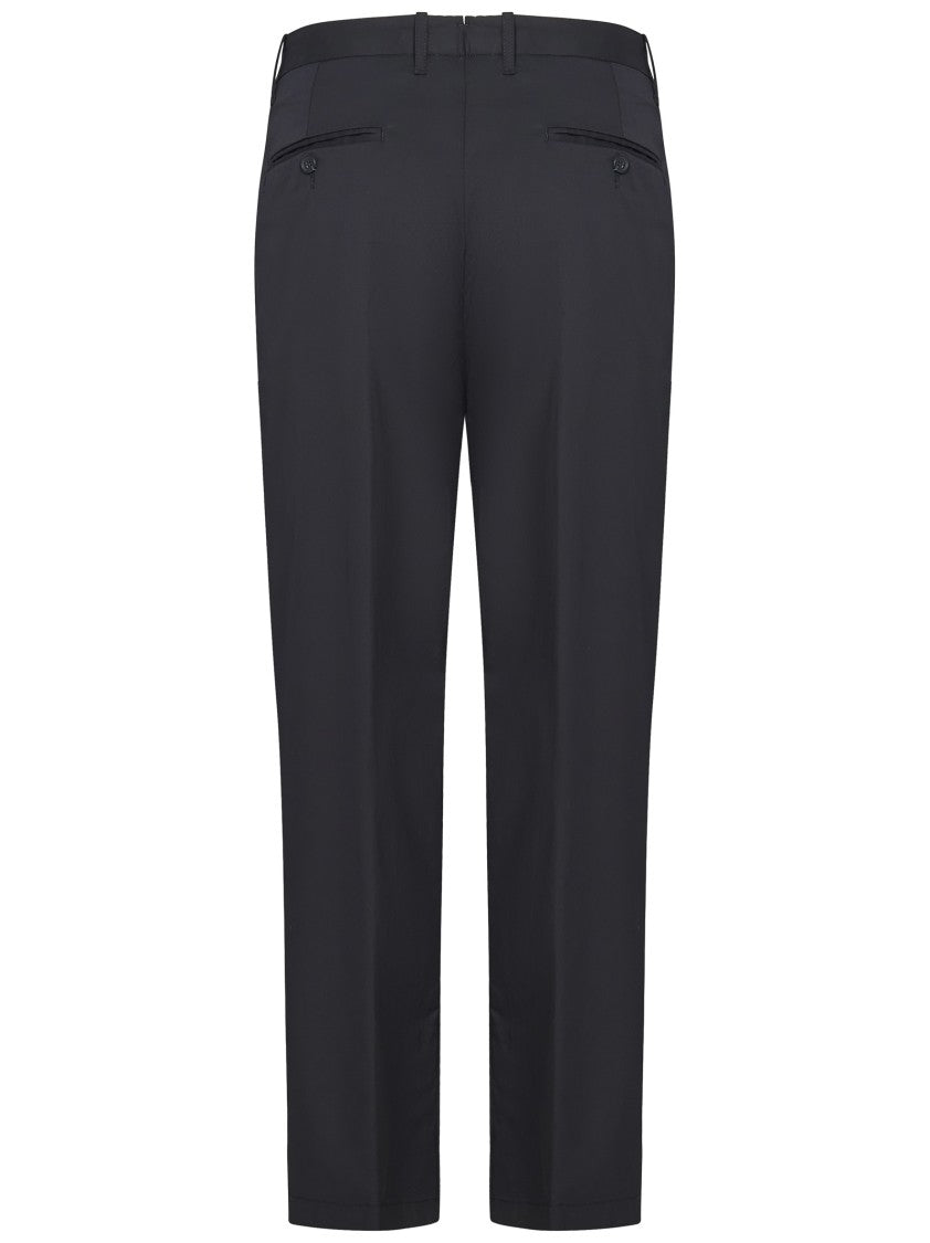 Franzese Collection Double-Pleat Black Trousers With Tailored Silhouette
