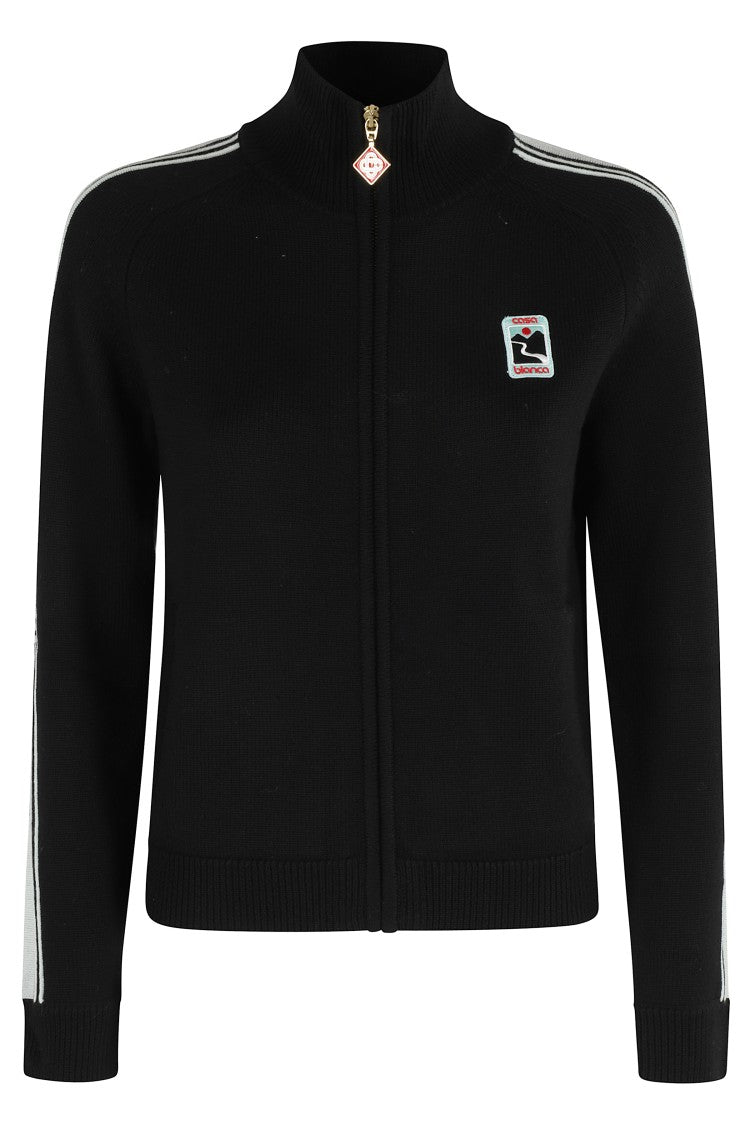 Casablanca Merino Zip Up Sweatshirt