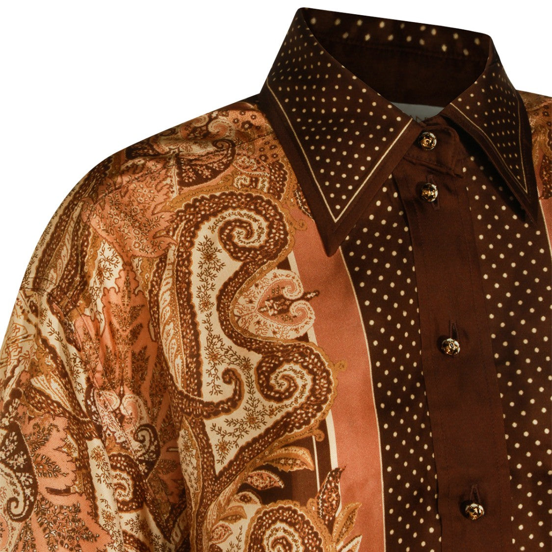 Zimmermann Brown Paisley Polka Dot Casual Shirt