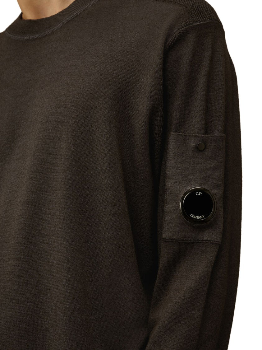 C.P. Company Fine-Knit Merino Crewneck Sweater With Patch Pocket Detail