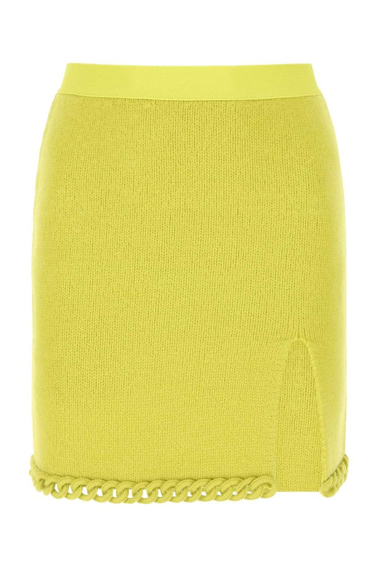 Bottega Veneta Acid Green Wool Mini Skirt