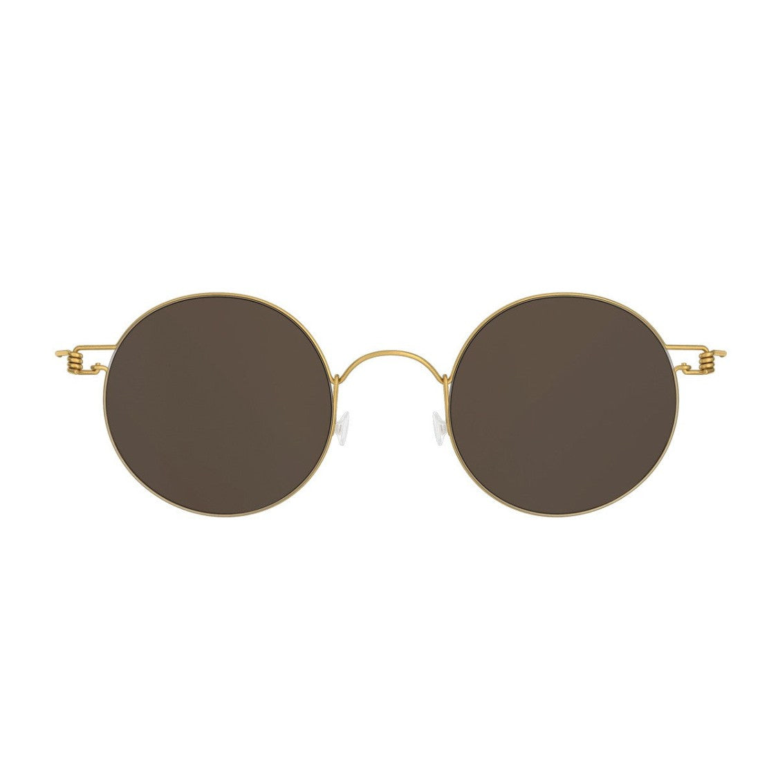 Lindberg Gold 8222 Sun Titanium Rim Titanium Round Sunglasses
