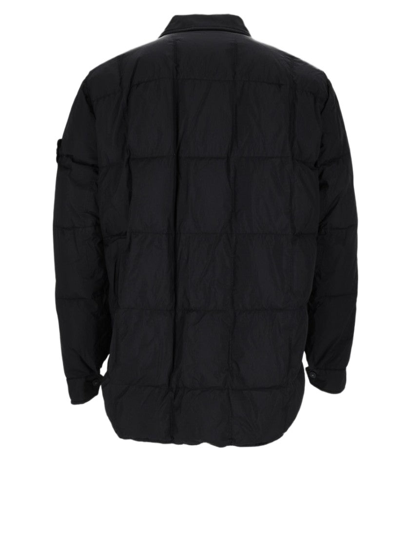 Stone Island Black Quilted Patch Detail Casual Jacket