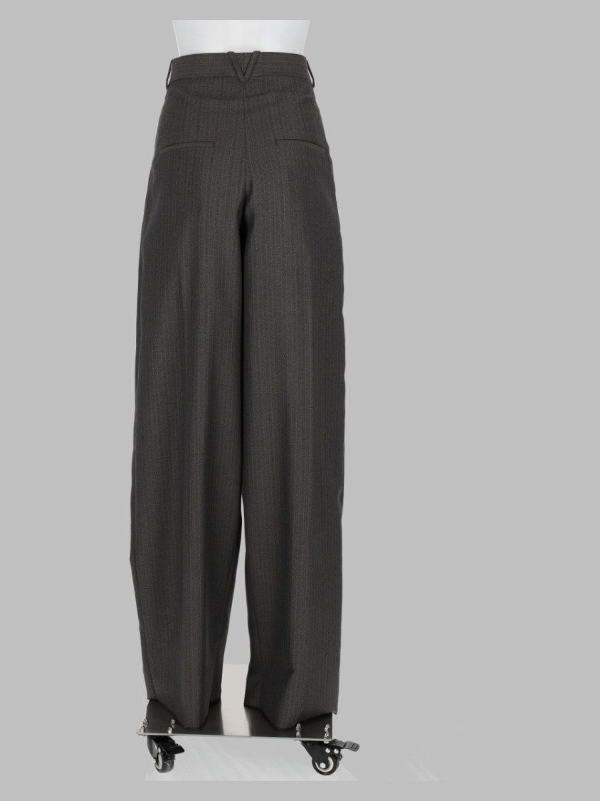 Bottega Veneta Multicolor Pinstriped Tailored Wool Wide-Leg Pants