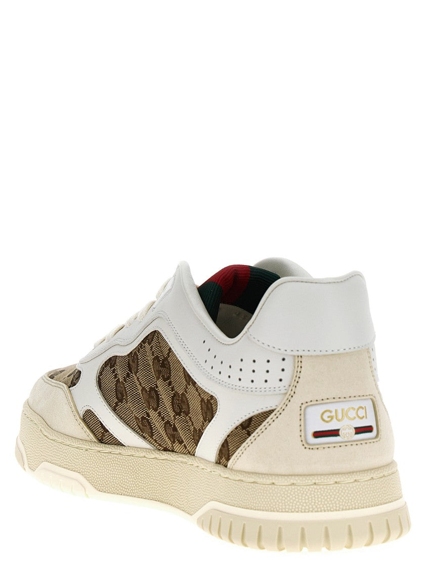 Gucci Lace-Up Sneakers In Original Gg Fabric
