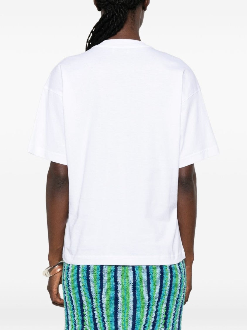 Moschino Short-Sleeved Top With Graphic Goose And Round Neckline