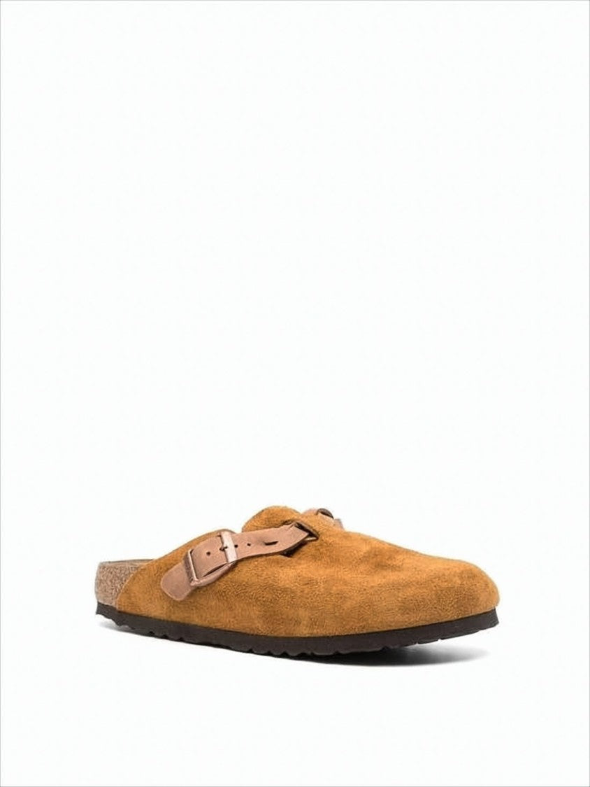 Birkenstock Suede Slip-On Mules With Adjustable Leather Strap