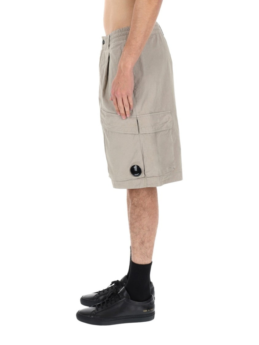 C.P. Company Neutrals Elastic Waistband Cargo Shorts