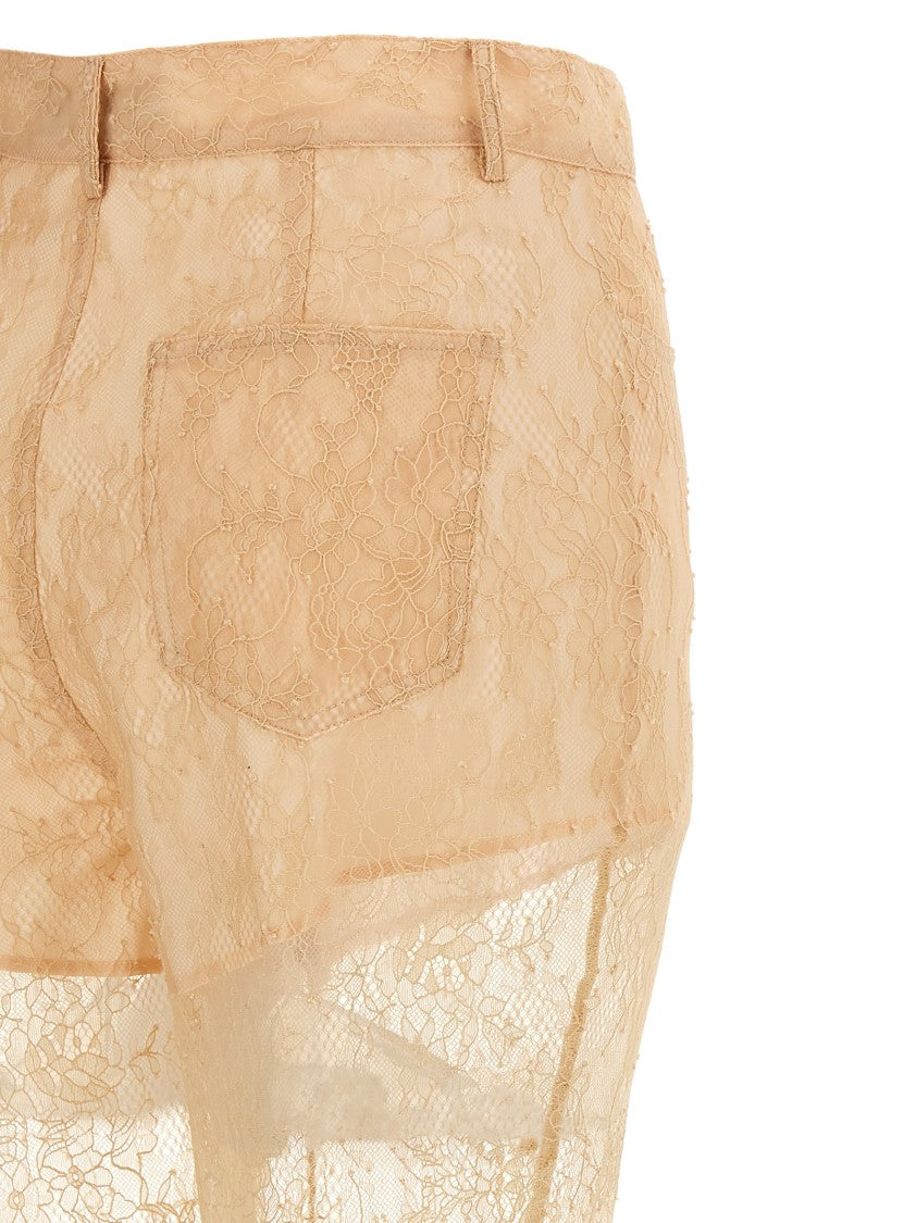 Giuseppe Di Morabito Flared Lace Trousers With Intricate Semi-Sheer Design