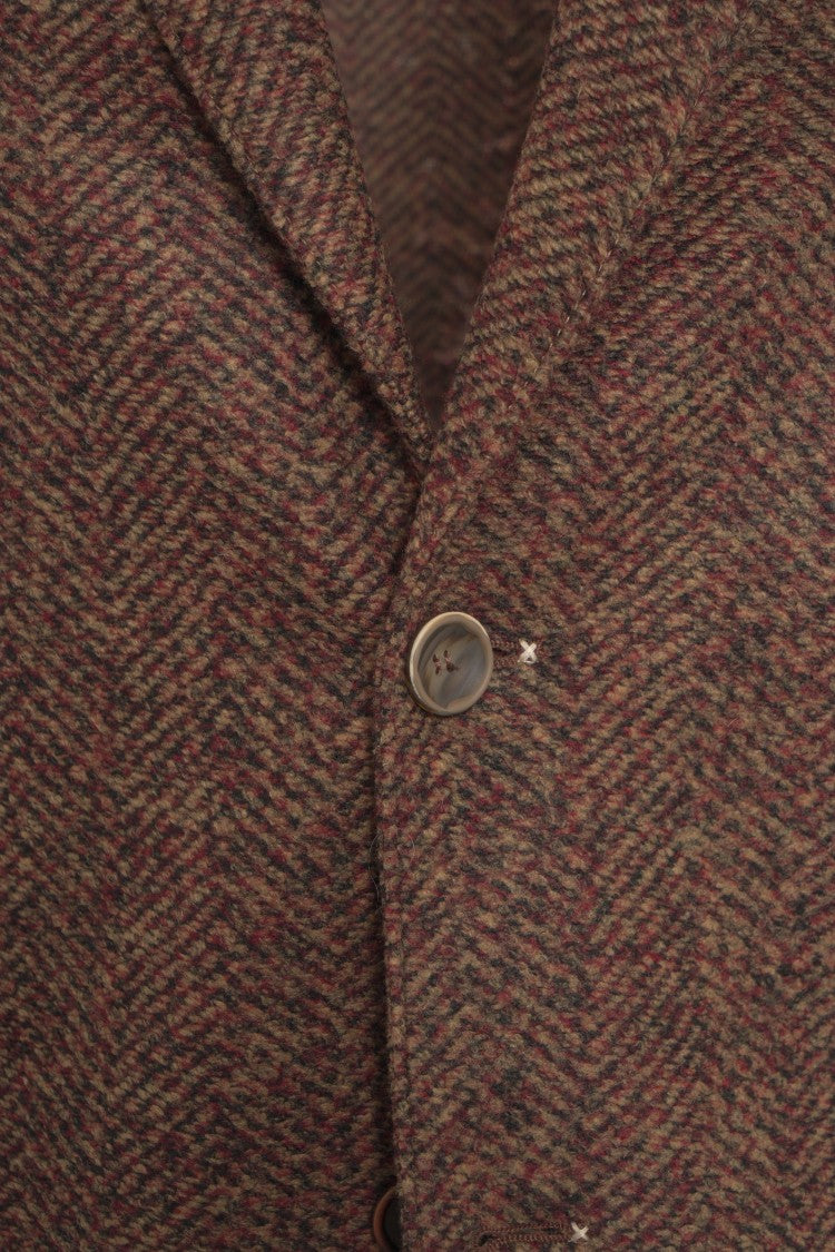 Bob Houndstooth Pattern Blazer With Single-Button Closure And Tailored Fit