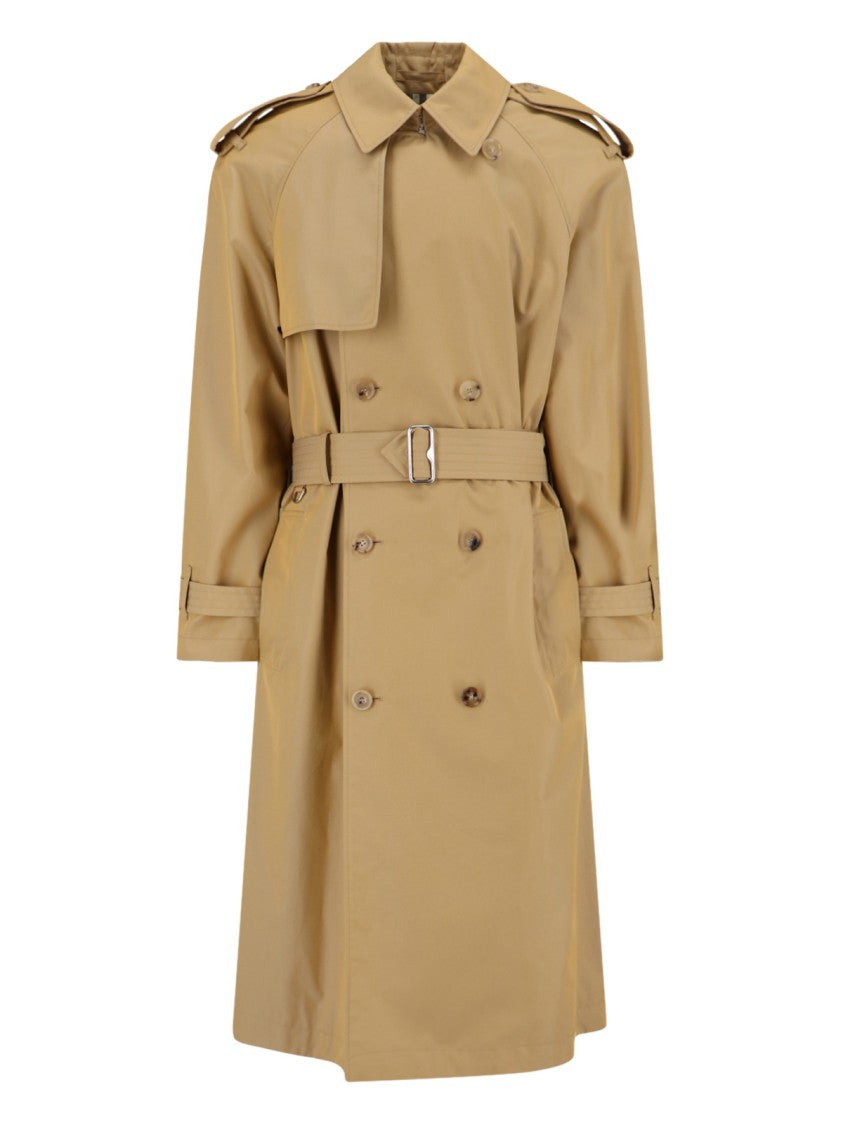 Burberry Double Breasted Midi Trench Coat – Beige