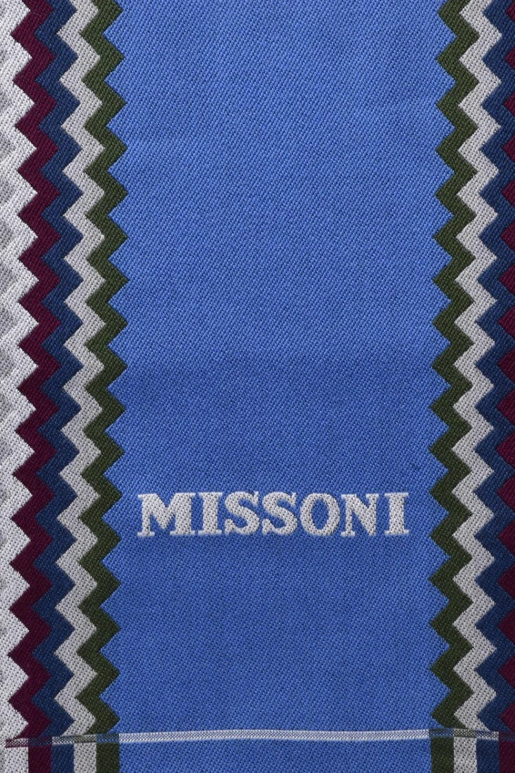 Missoni Sky Blue Bordeaux Wool Scarf