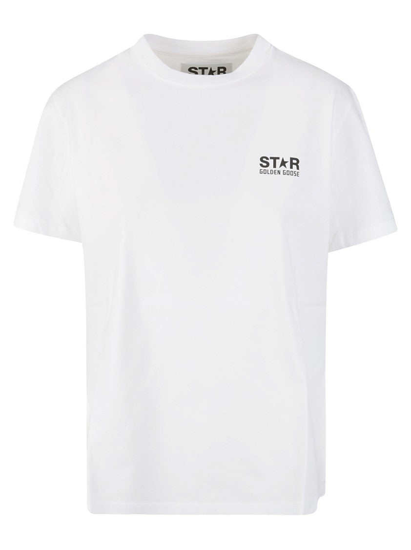 Golden Goose Relaxed Fit White Half Sleeve T-Shirt