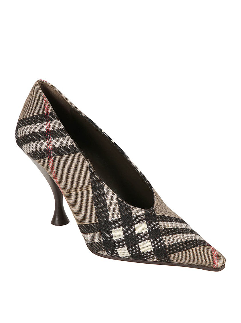 Burberry Pointed-Toe Pump With Distinctive Check Pattern